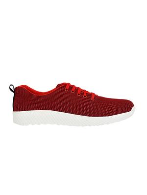 red fabric lace up sport shoes - 16601990 - Standard Image - 2