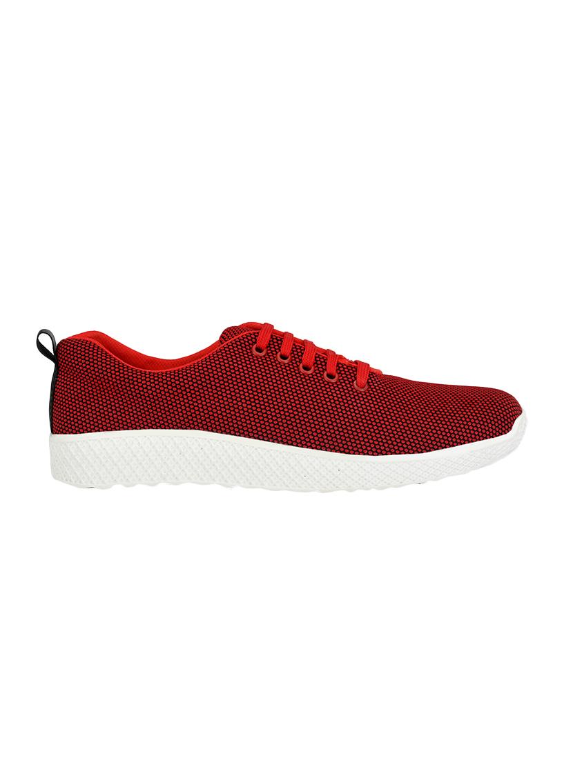 red fabric lace up sport shoes - 16601990 - Zoom Image - 2