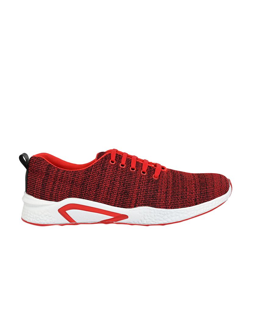 red fabric lace up sport shoes - 16601993 - Zoom Image - 2