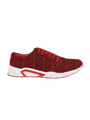 red fabric lace up sport shoes - 16601996 - Standard Image - 2