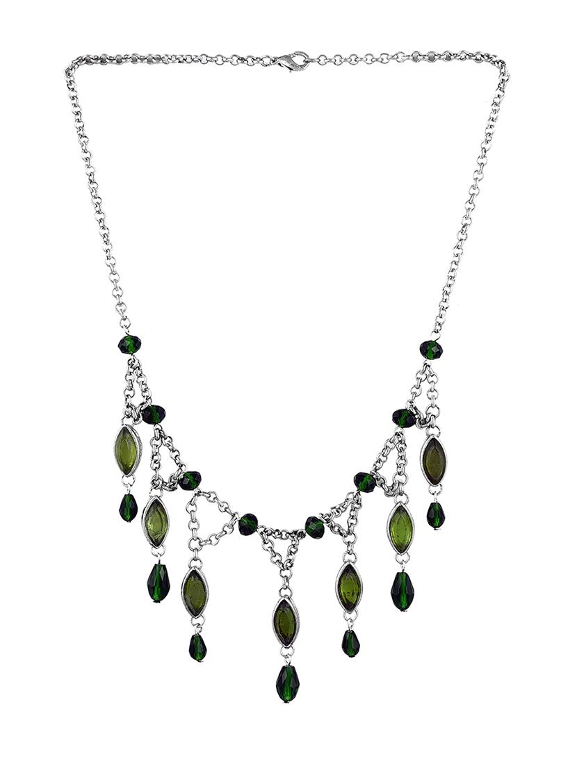 green glass chain necklace - 16602302 - Zoom Image - 2