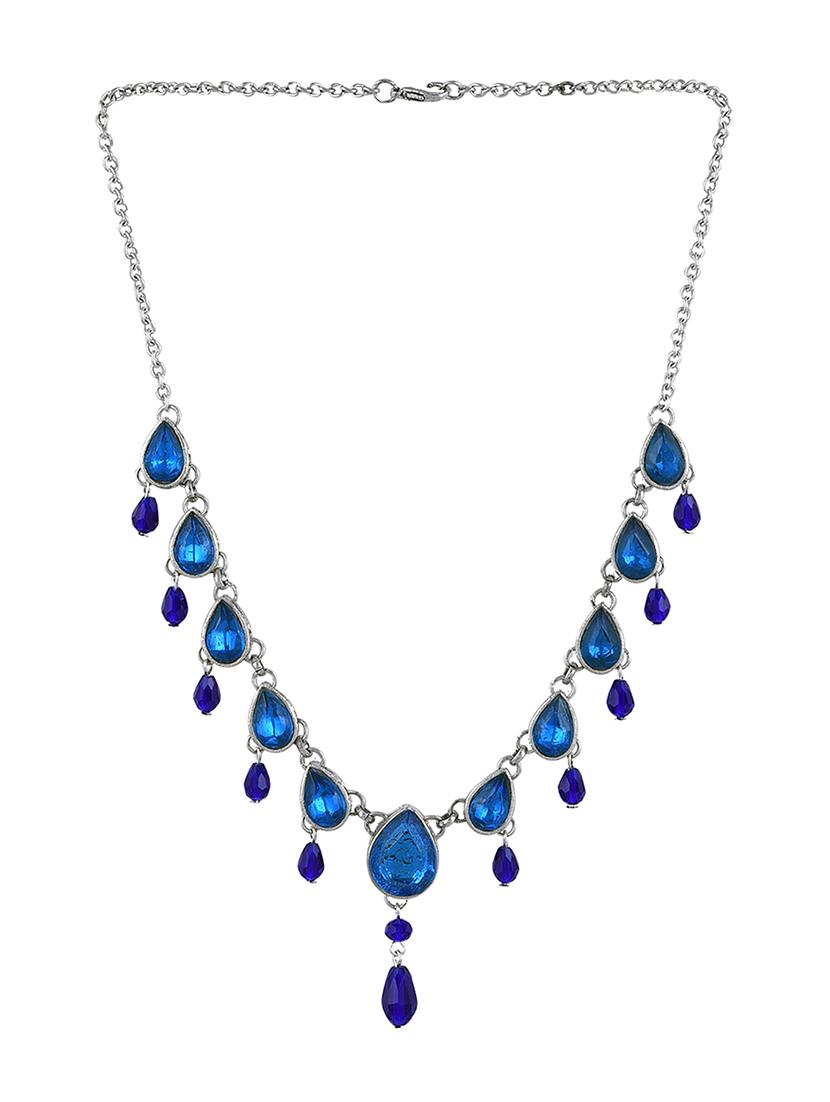 blue glass chain necklace - 16602303 - Zoom Image - 2