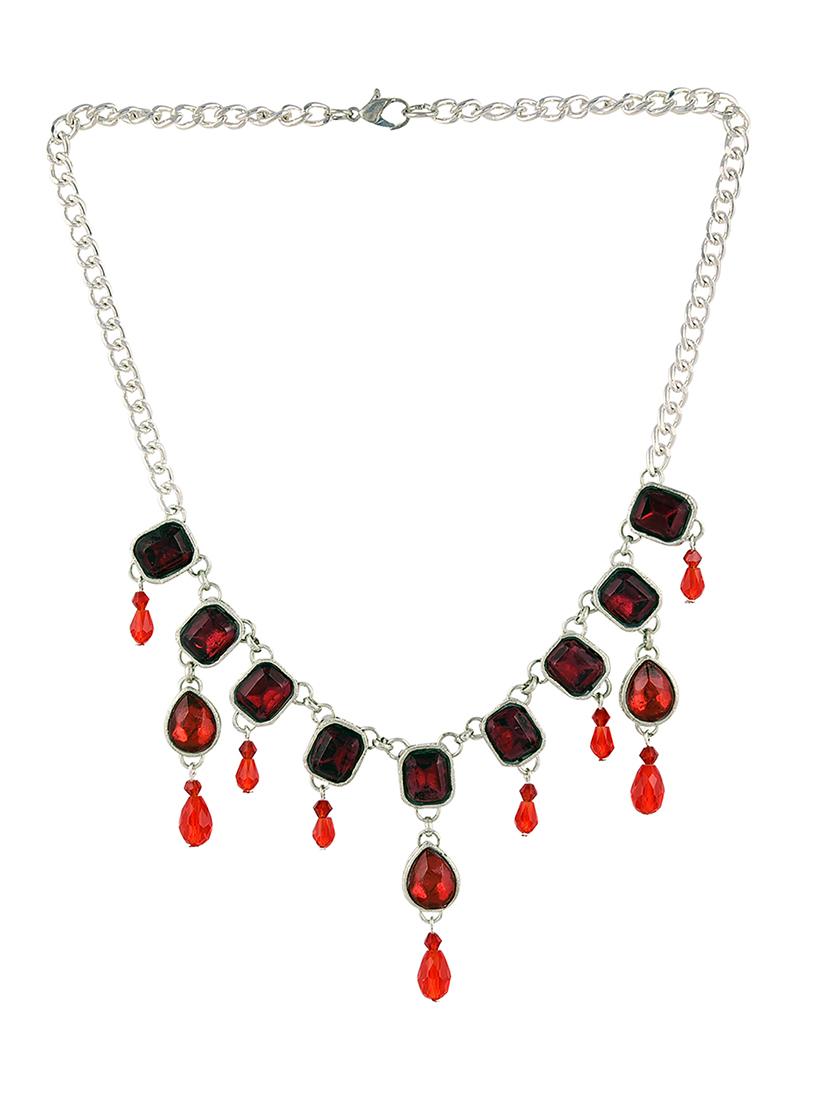 red glass chain necklace - 16602315 - Zoom Image - 2