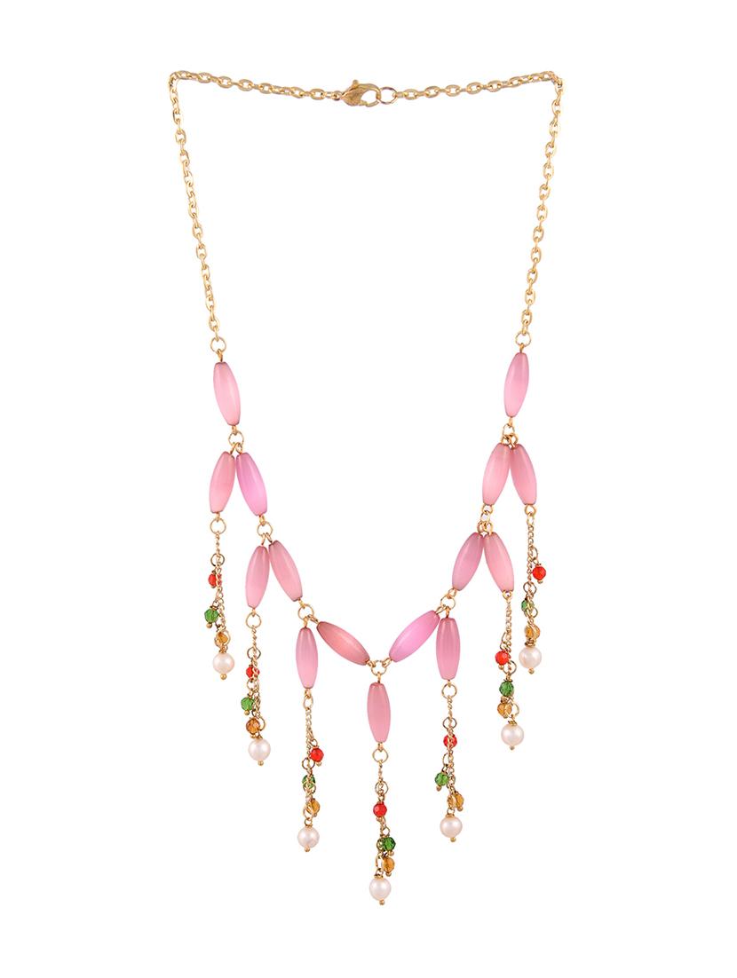 pink glass statement necklace - 16602358 - Zoom Image - 2