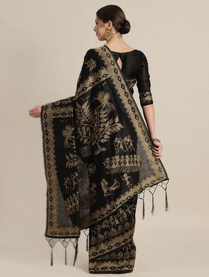 conversational printed saree with blouse - 16602410 - Standard Image - 2
