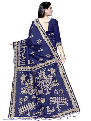 conversational printed saree with blouse - 16602412 - Standard Image - 2