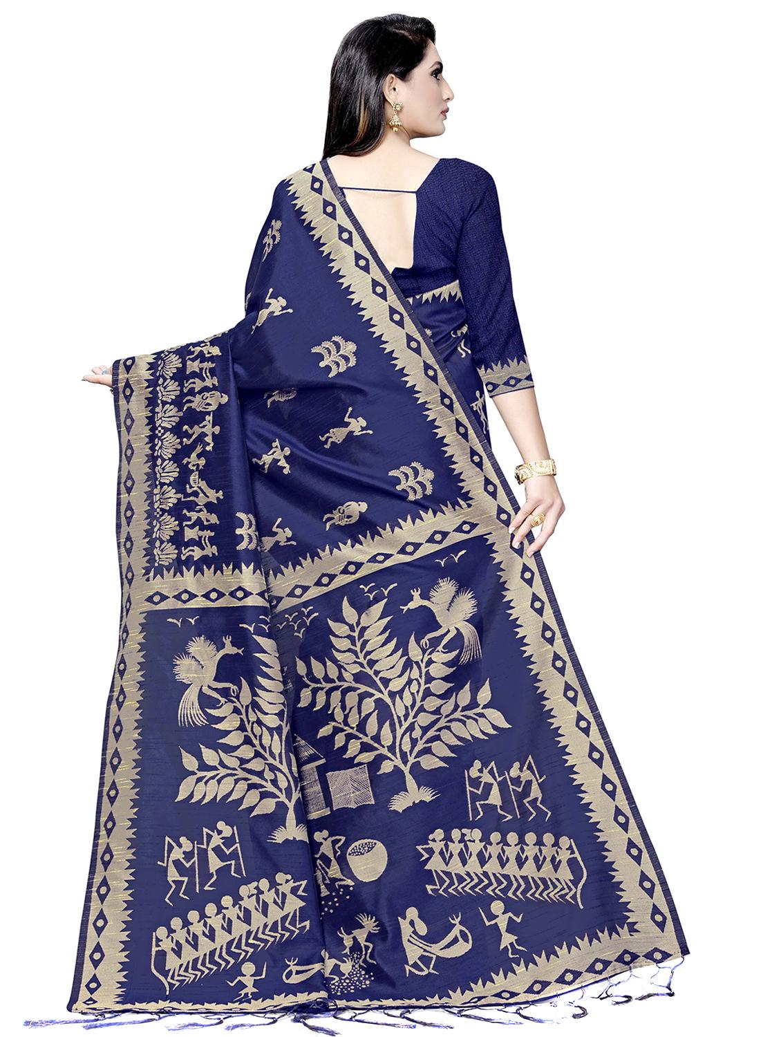 conversational printed saree with blouse - 16602412 - Zoom Image - 2