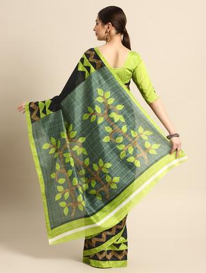 solid printed saree with blouse - 16602612 - Standard Image - 2