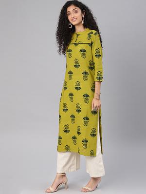 printed straight kurta - 16602828 - Standard Image - 2