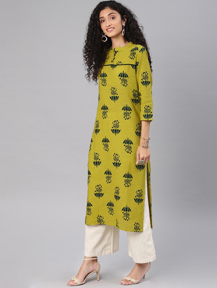 printed straight kurta - 16602828 - Zoom Image - 2