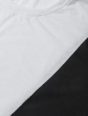 black color block cut & sew t-shirt - 16603011 - Standard Image - 5