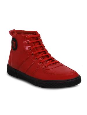 red patent leather lace up sneakers - 16603044 - Standard Image - 2