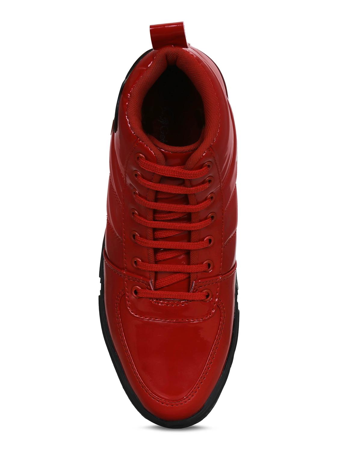 red patent leather lace up sneakers - 16603044 - Zoom Image - 5