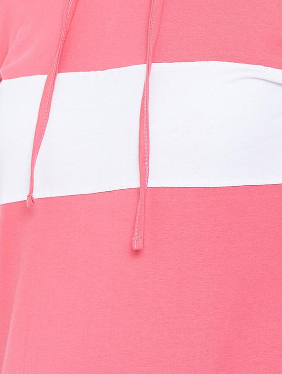 color block hooded t-shirt dress - 16603113 - Zoom Image - 5