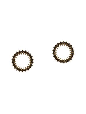 gold metal studs earring - 16603196 - Standard Image - 2