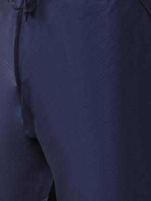 navy blue solid kurta pyjama set - 16603649 - Standard Image - 5