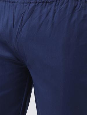 navy blue solid pathani set - 16603665 - Standard Image - 5