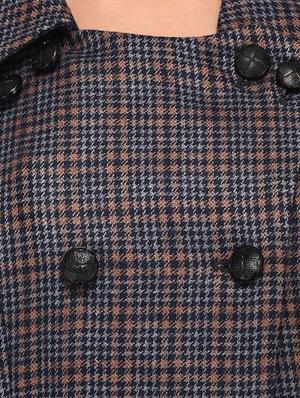 navy houndstooth double breasted wool cape - 16603767 - Standard Image - 5
