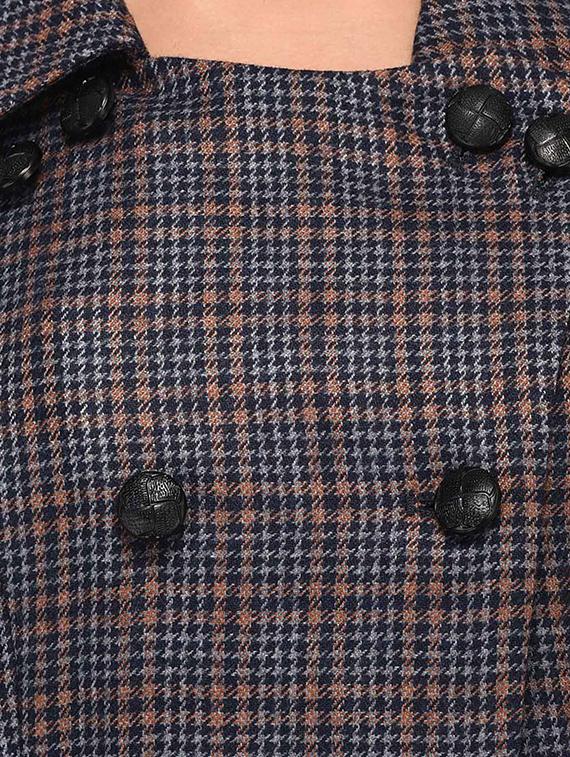 navy houndstooth double breasted wool cape - 16603767 - Zoom Image - 5