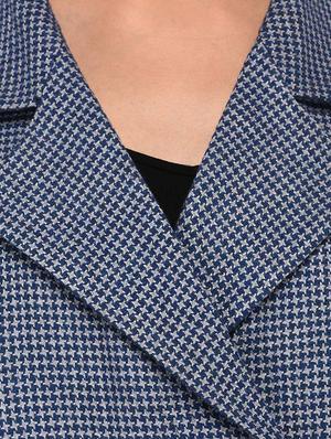 grey checkered double breasted wool cape - 16603768 - Standard Image - 5