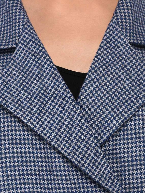 grey checkered double breasted wool cape - 16603768 - Zoom Image - 5