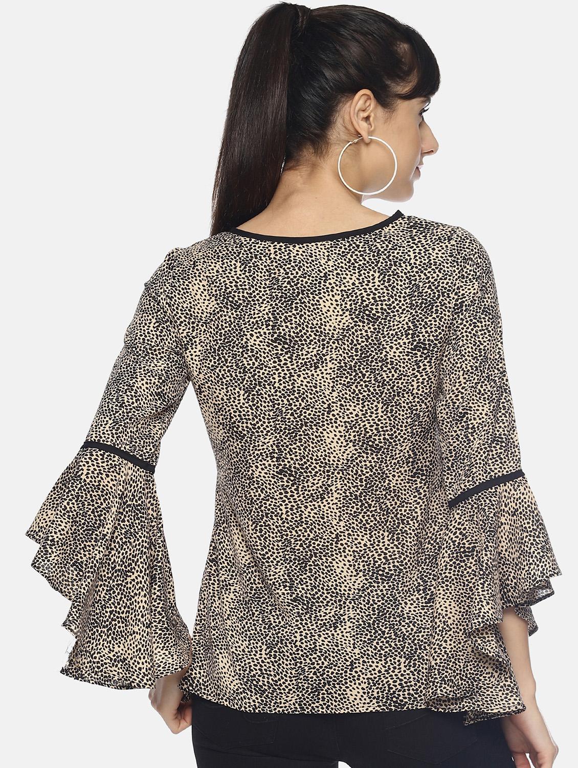 boat neck bell sleeved top - 16603798 - Zoom Image - 2