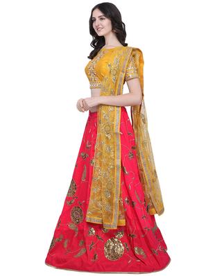 embroidered contrast lehenga - 16603799 - Standard Image - 2