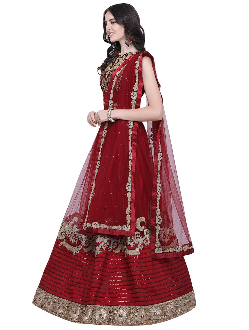 embroidered flared lehenga - 16603803 - Zoom Image - 2