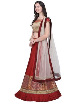 embroidered contrast lehenga - 16603810 - Standard Image - 2