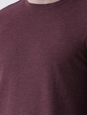 maroon color block cut & sew t-shirt - 16604008 - Standard Image - 5