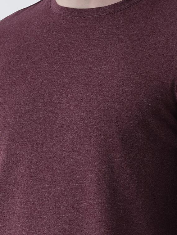 maroon color block cut & sew t-shirt - 16604008 - Zoom Image - 5