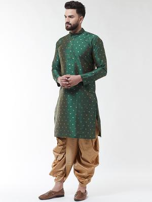 green printed dhoti kurta set - 16604105 - Standard Image - 2