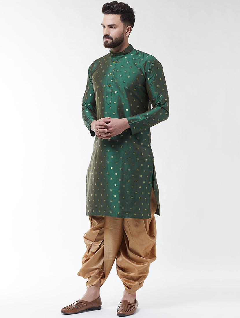 green printed dhoti kurta set - 16604105 - Zoom Image - 2