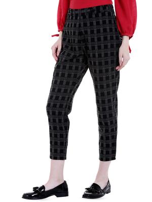 high rise belted checkered trouser - 16604118 - Standard Image - 2