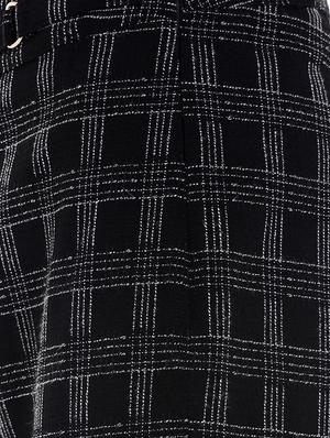 high rise belted checkered trouser - 16604118 - Standard Image - 5