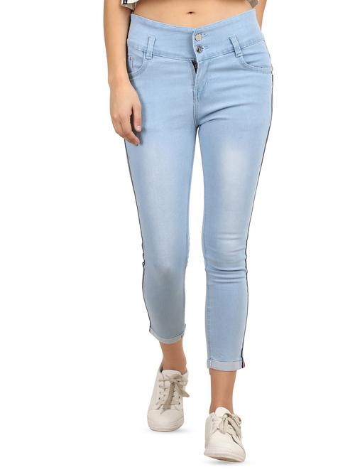 high rise side taped jeans - 16604152 - Standard Image - 1
