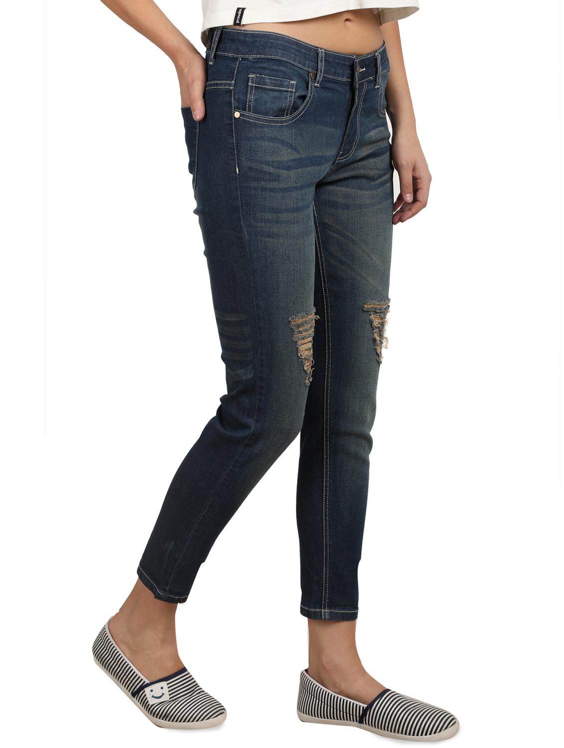 high rise distressed jeans - 16604173 - Zoom Image - 2