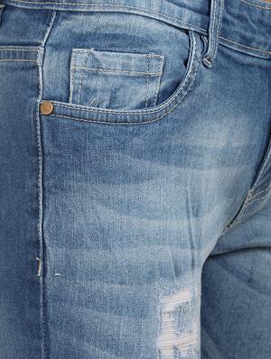 high rise distressed jeans - 16604174 - Standard Image - 5