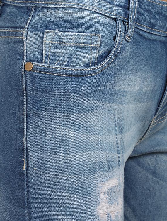 high rise distressed jeans - 16604174 - Zoom Image - 5