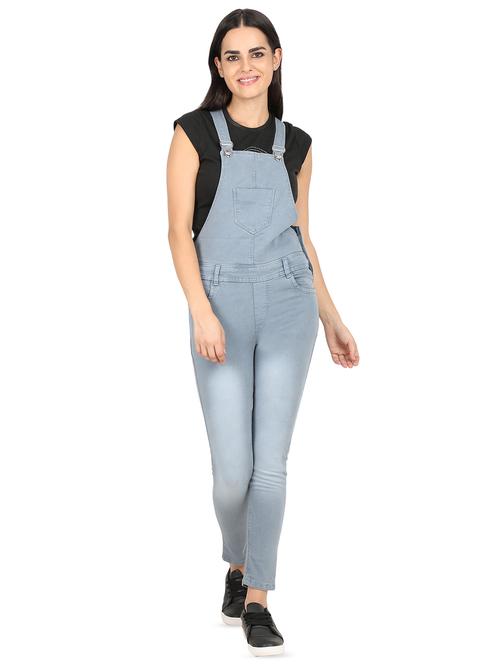 pocket patch stone washed dungaree - 16604280 - Standard Image - 1