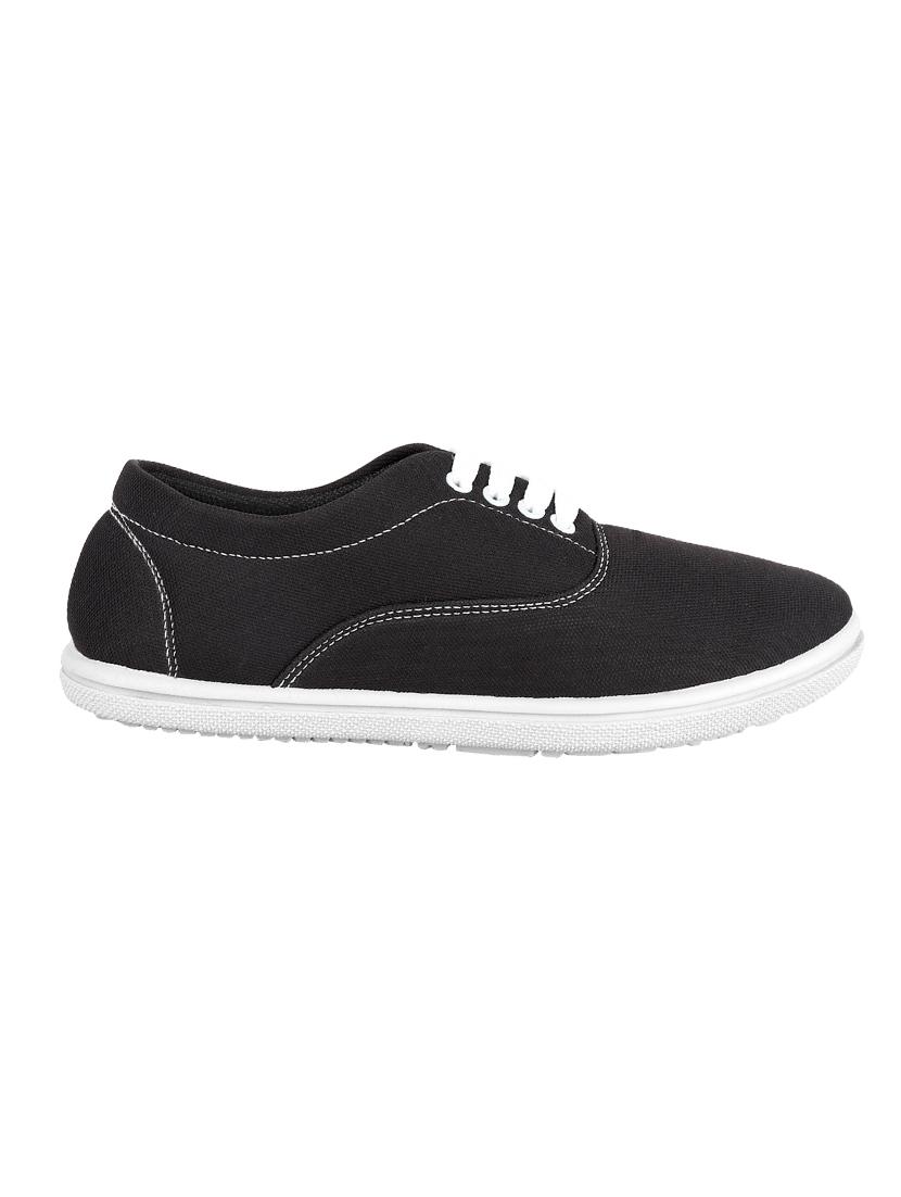 black canvas lace up sneakers - 16604422 - Zoom Image - 2