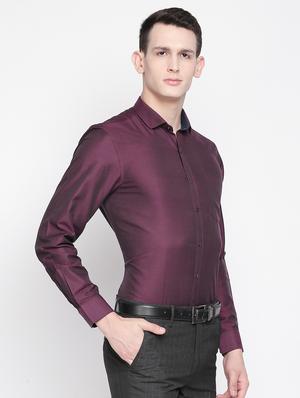 purple solid formal shirt - 16604460 - Standard Image - 2