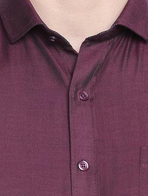 purple solid formal shirt - 16604460 - Standard Image - 5