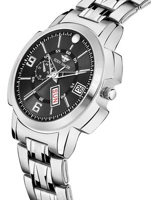 eddy hager round dial analog watch-(eh-451-bk) - 16604649 - Standard Image - 2