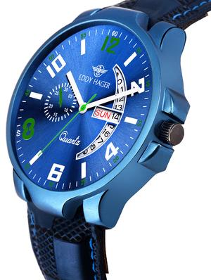 eddy hager round dial analog watch-(eh-154-bl) - 16604659 - Standard Image - 2