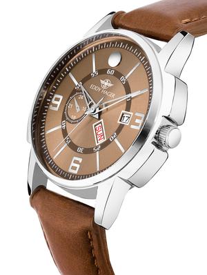 eddy hager round dial analog watch-(eh-114-br) - 16604675 - Standard Image - 2