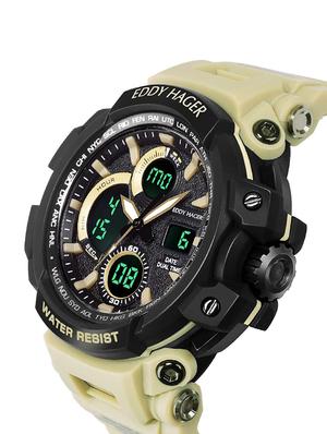 eddy hager 803 round dial analog and digital watch - 16604681 - Standard Image - 2