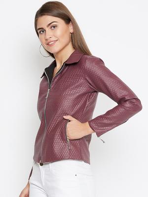 long sleeved leather jacket - 16604930 - Standard Image - 2