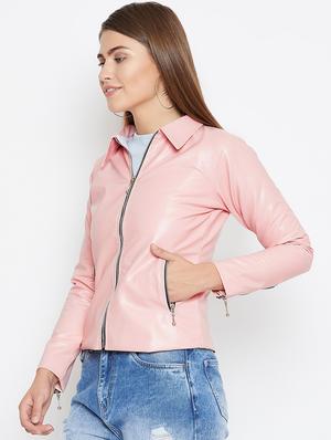 long sleeved leather jacket - 16604932 - Standard Image - 2