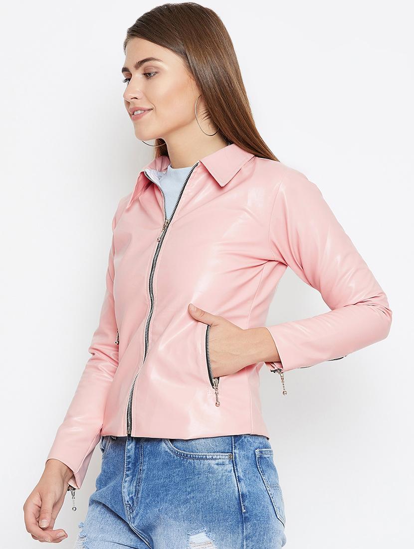 long sleeved leather jacket - 16604932 - Zoom Image - 2